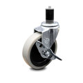 Service Caster 4 Inch Thermoplastic Rubber Wheel 1-5/8 Inch Expanding Stem Caster with Brake SCC-EX05S410-TPRS-SLB-158
